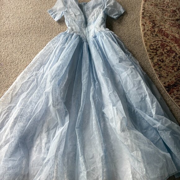 Vintage 1950s Pale Blue Chiffon Prom Dress 💙 Rockabilly Cupcake Party S - Picture 4 of 16